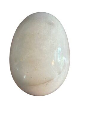 Vintage Polished Marble Alabaster Egg Display Smooth Cold Estate 3" Easter